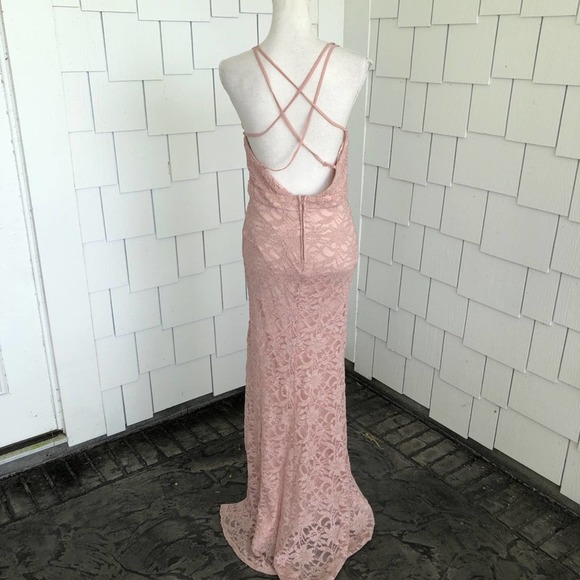 City Studio Lace Metallic Evening Dress Junior's 5 - Picture 7 of 7